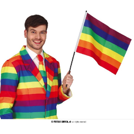 Bandiera 30x45 ARCOBALENO PACE con asta