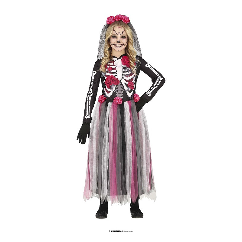 Costume SCHELETRO DIA DE LOS MUERTOS - Tg 10/12 anni