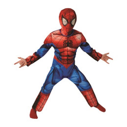 Costume SPIDERMAN Ultimate con muscoli - Tg L 7/8 anni 128 cm
