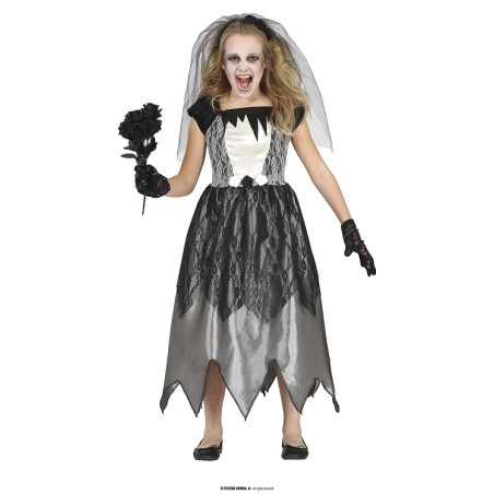 Costume SPOSA CADAVERE - Tg 5/6 anni