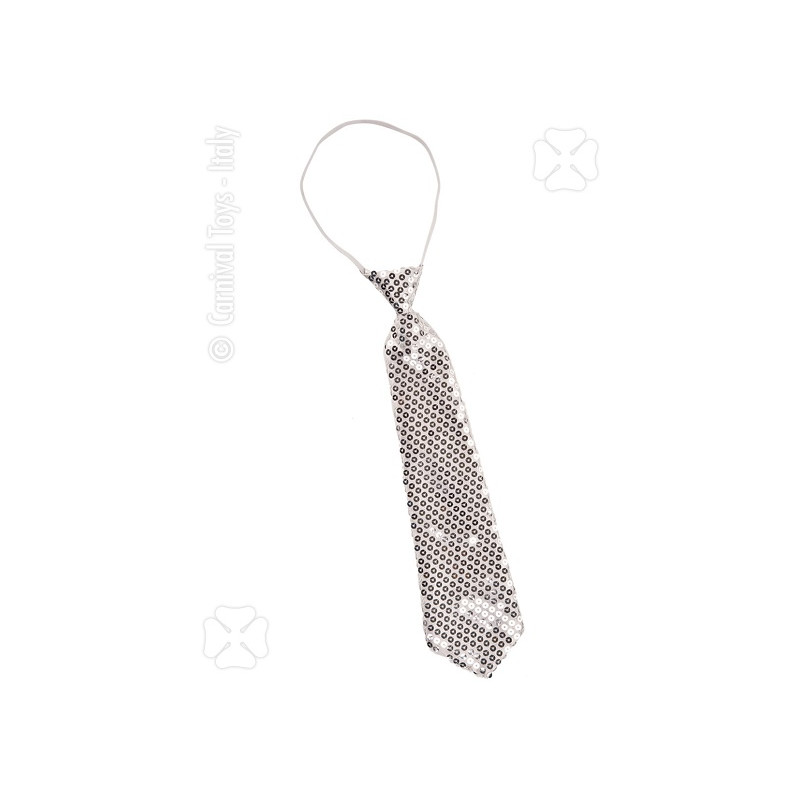 Cravatta Argento in Pajlettes