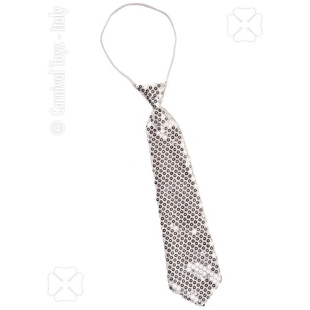 Cravatta Argento in Pajlettes
