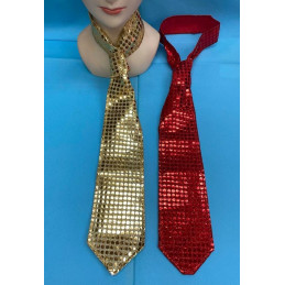 Cravatta Oro e Rossa in Pajlettes