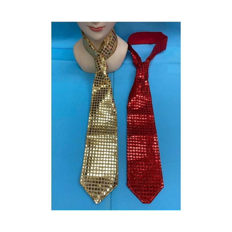 Cravatta Oro e Rossa in Pajlettes