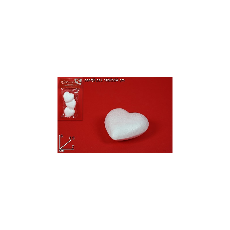 CUORE in polistirolo 7 cm (cf. 3 pz)