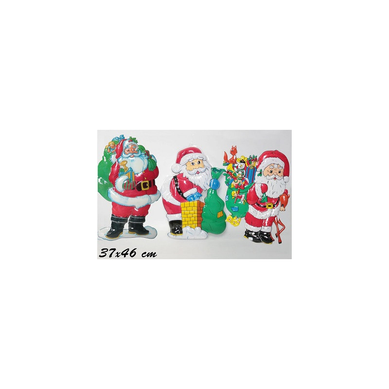 Deco Babbo Natale in plastica 37x46 cm