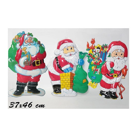 Deco Babbo Natale in plastica 37x46 cm