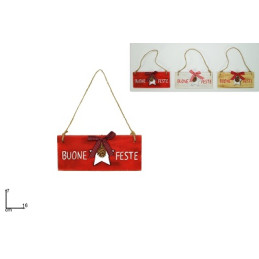 Dietroporta Buone Feste in legno col ass