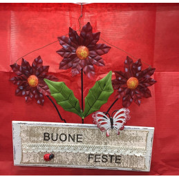 Dietroporta Buone Feste in metallo