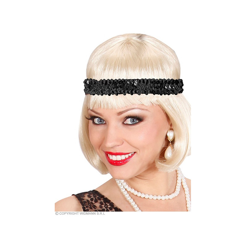 Fascia Charleston Nera con pajlettes