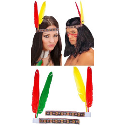 Fascia Indiano con 2 piume