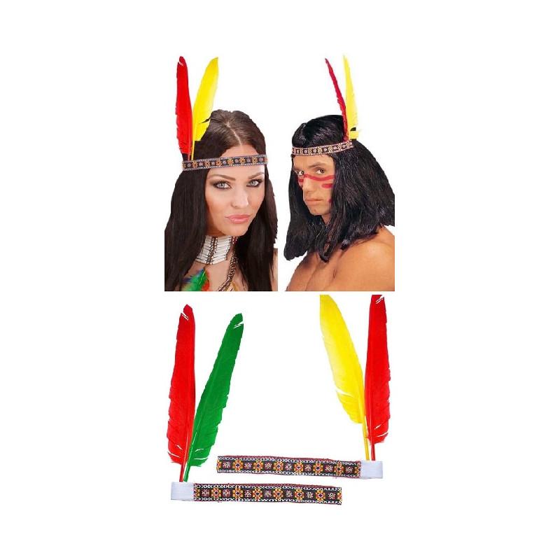 Fascia Indiano con 2 piume