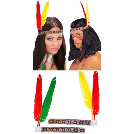 Fascia Indiano con 2 piume