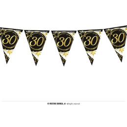 Festone 10 Bandiere 30 Anni 3 mt