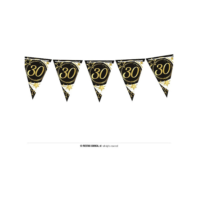 Festone 10 Bandiere 30 Anni 3 mt
