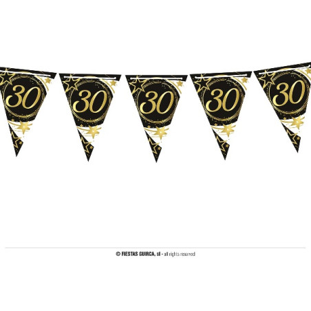 Festone 10 Bandiere 30 Anni 3 mt