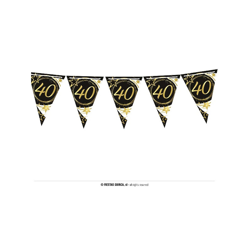 Festone 10 Bandiere 40 Anni 3 mt