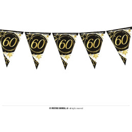 Festone 10 Bandiere 60 Anni 3 mt