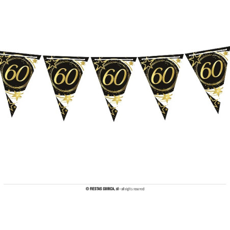 Festone 10 Bandiere 60 Anni 3 mt