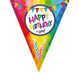 Festone 10 Bandiere HAPPY BIRTHDAY 5 mt