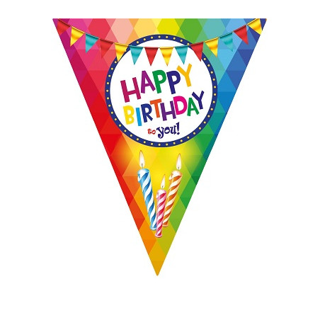 Festone 10 Bandiere HAPPY BIRTHDAY 5 mt