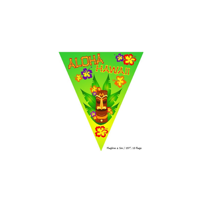 Festone 10 Bandiere HAWAI 5 mt