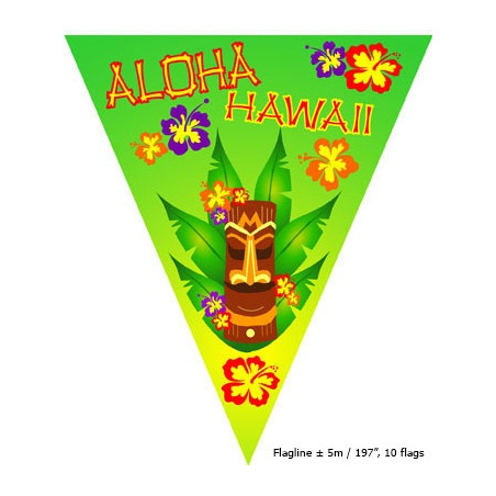 Festone 10 Bandiere HAWAI 5 mt