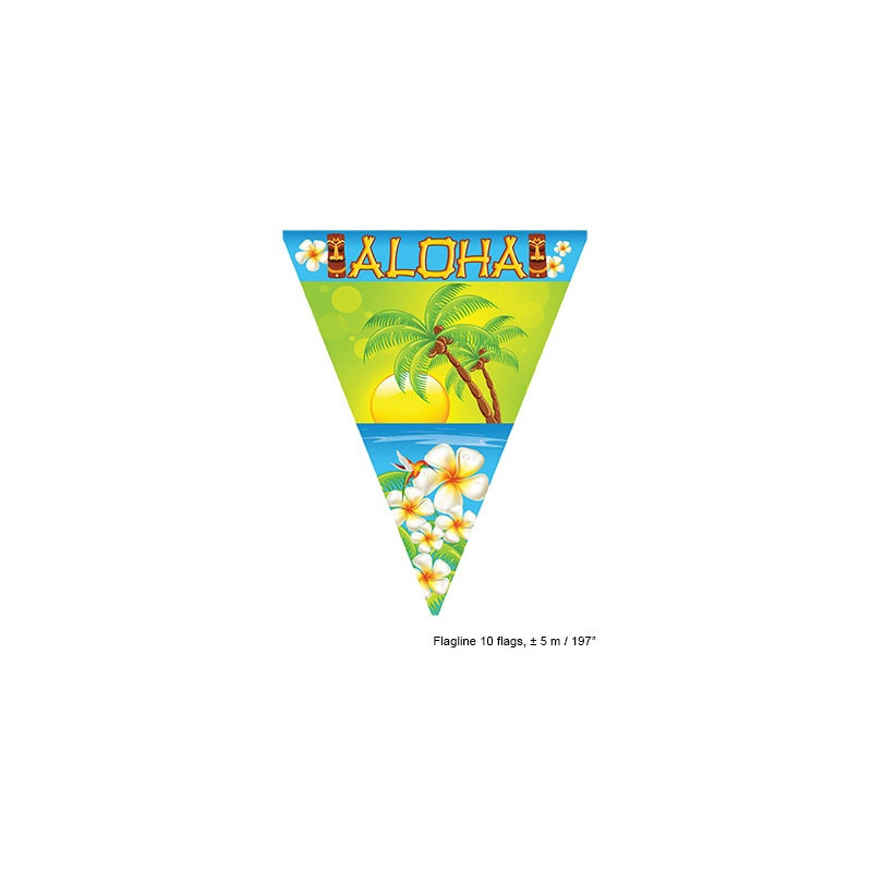 Festone 10 Bandiere HAWAI 5 mt