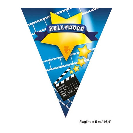 Festone 10 Bandiere HOLLYWOOD 5 mt