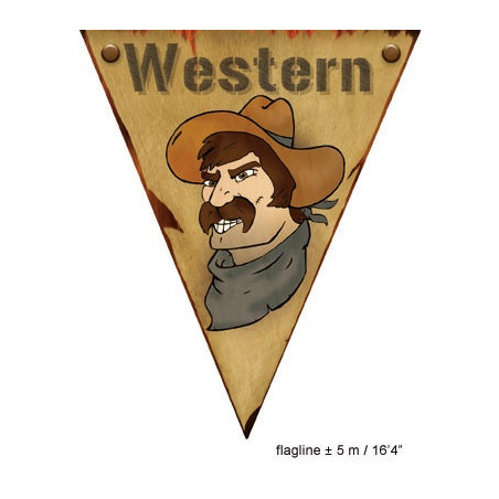 Festone 10 Bandiere WESTERN 5 mt