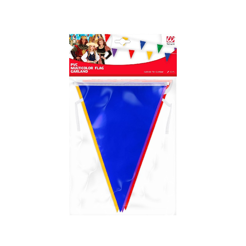 Festone 20 Bandiere COLORATE 10 mt