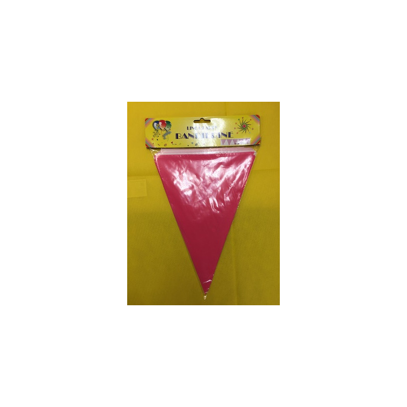 Festone 20 Bandiere Rosa 10 mt
