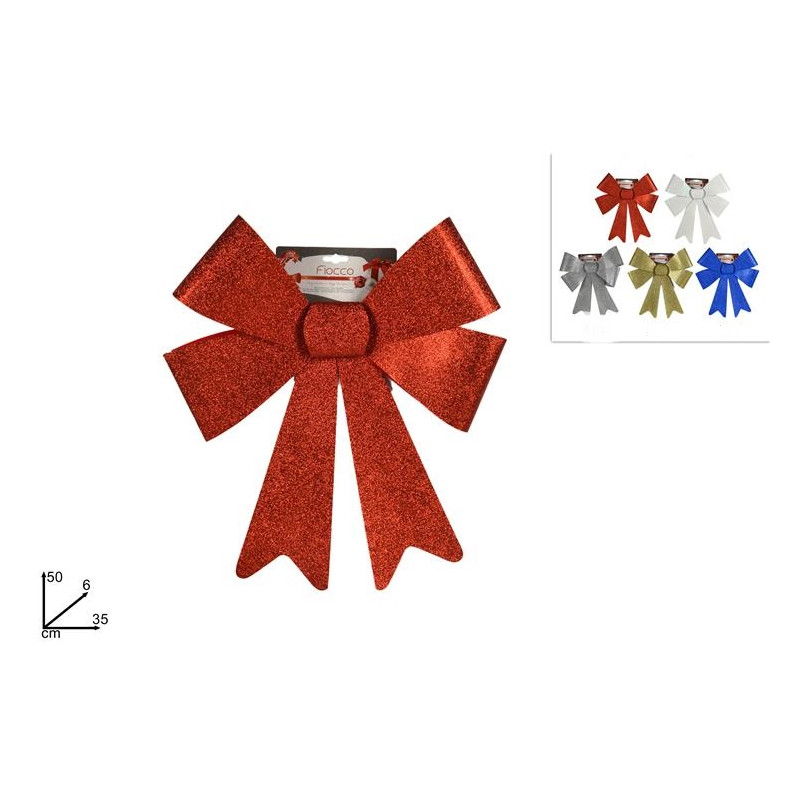 Fiocco Glitterato 35x50 cm - 5 col ass