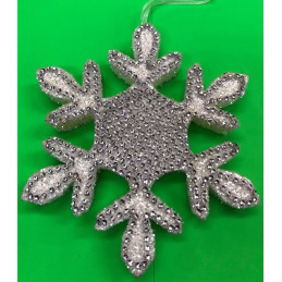 Fiocco Neve con strass da append 12 cm
