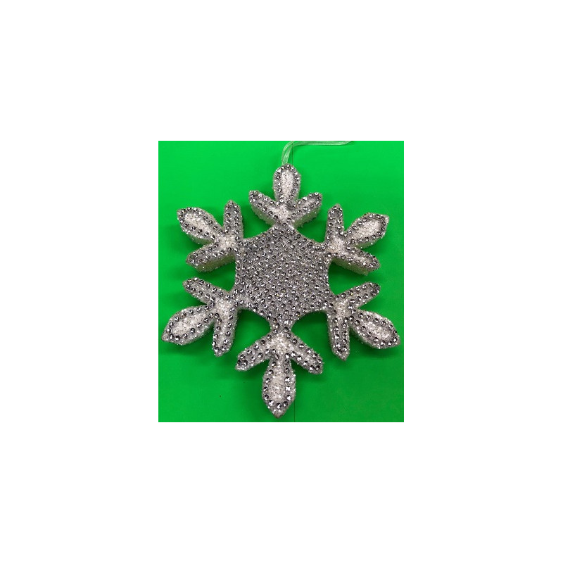 Fiocco Neve con strass da append 12 cm