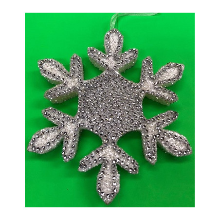 Fiocco Neve con strass da append 12 cm