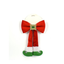 Fiocco Rosso in velluto con gambe elfo 20x30 cm