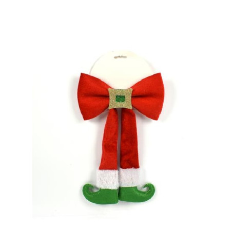 Fiocco Rosso in velluto con gambe elfo 20x30 cm