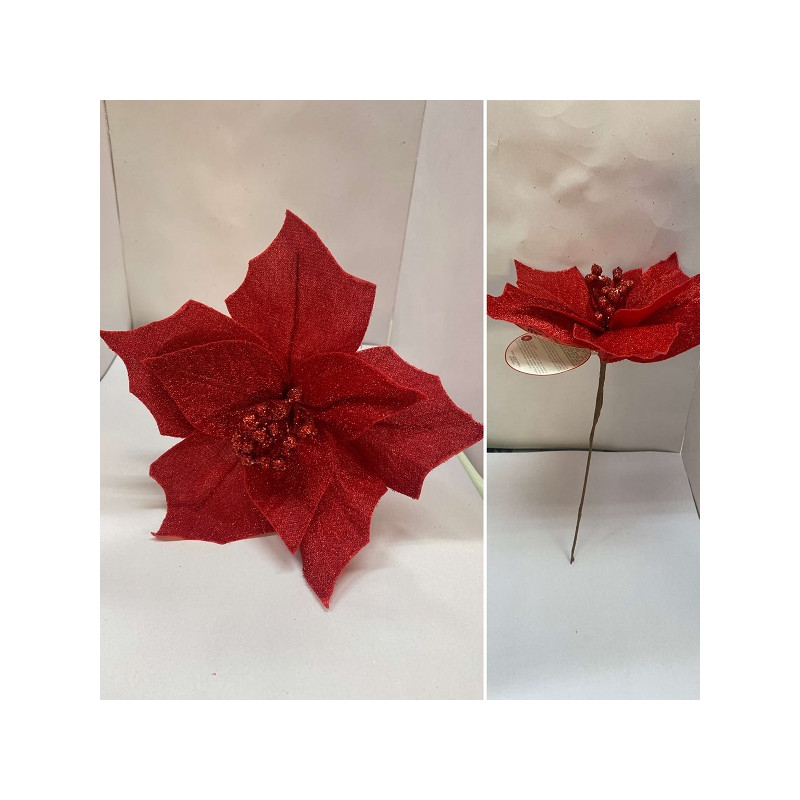 Fiore Stella di Natale Rosso 12 cm
