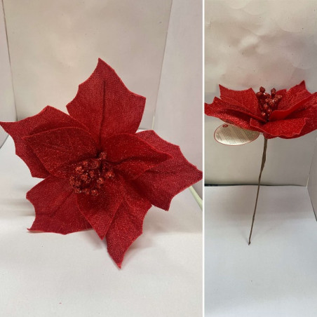 Fiore Stella di Natale Rosso 12 cm