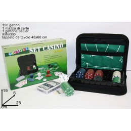 Fish con Carte Poker e tappeto verde (cf. 150 pz)