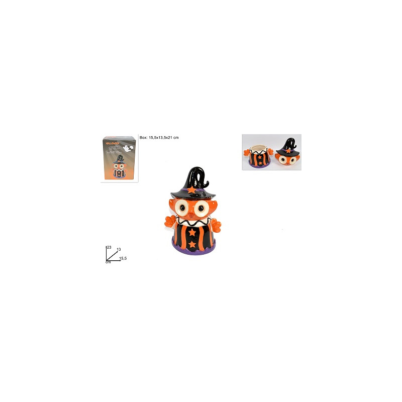 Barattolo Gufo Halloween in ceramica 23 cm