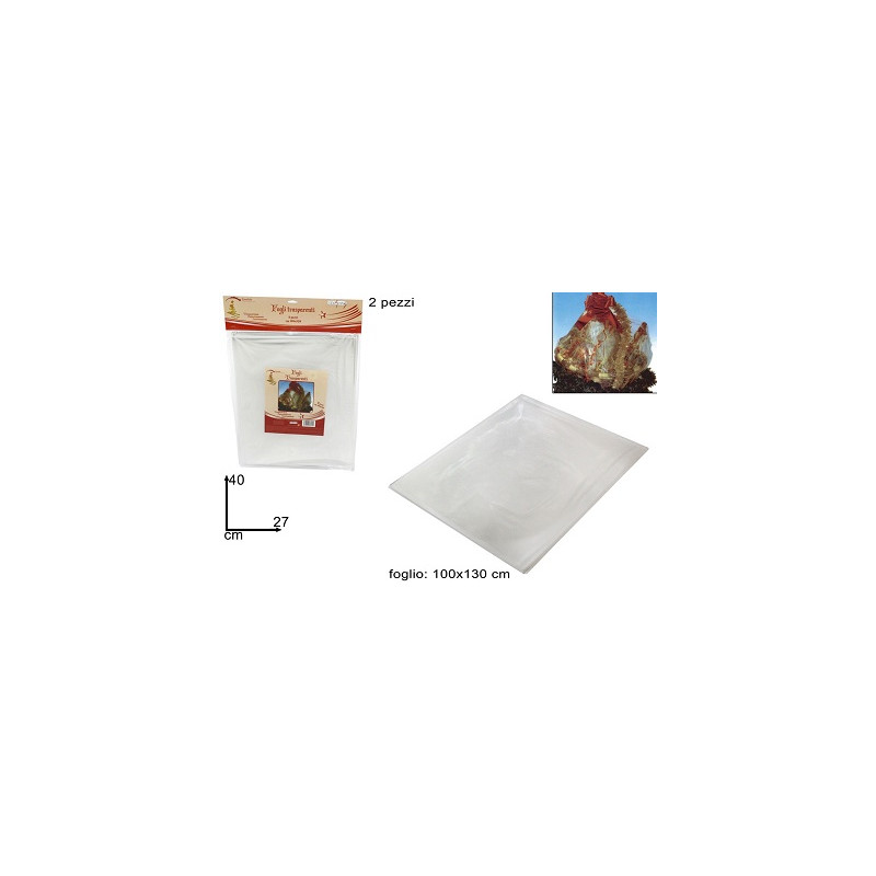 Foglio Trasparente Cellofan 100x130 cm (cf. 2 pz)