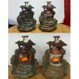 Forno con luce a batteria h13x9x9 cm - 2 mod ass