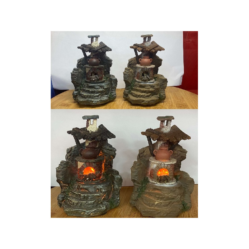 Forno con luce a batteria h13x9x9 cm - 2 mod ass