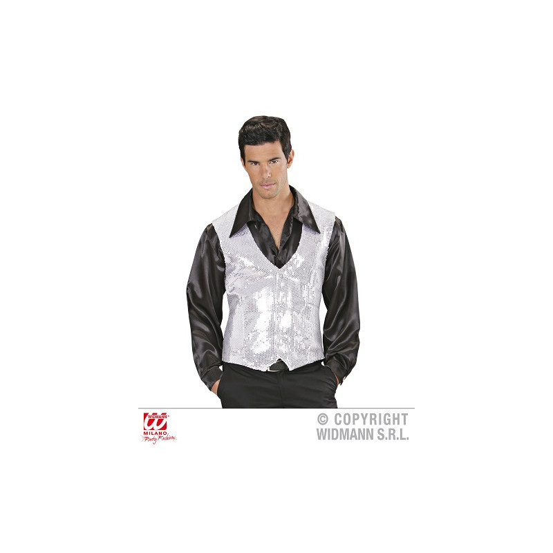 Gilet ARGENTO Uomo in Pajlettes - Tg L 52/54