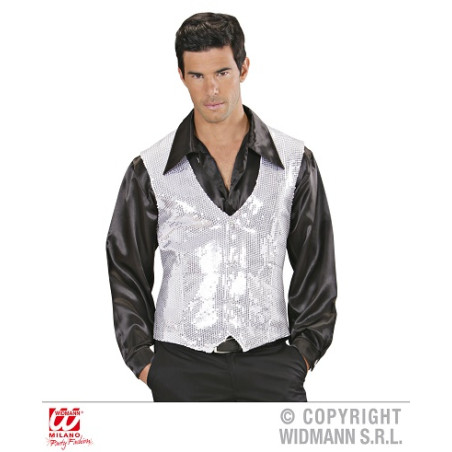 Gilet ARGENTO Uomo in Pajlettes - Tg L 52/54
