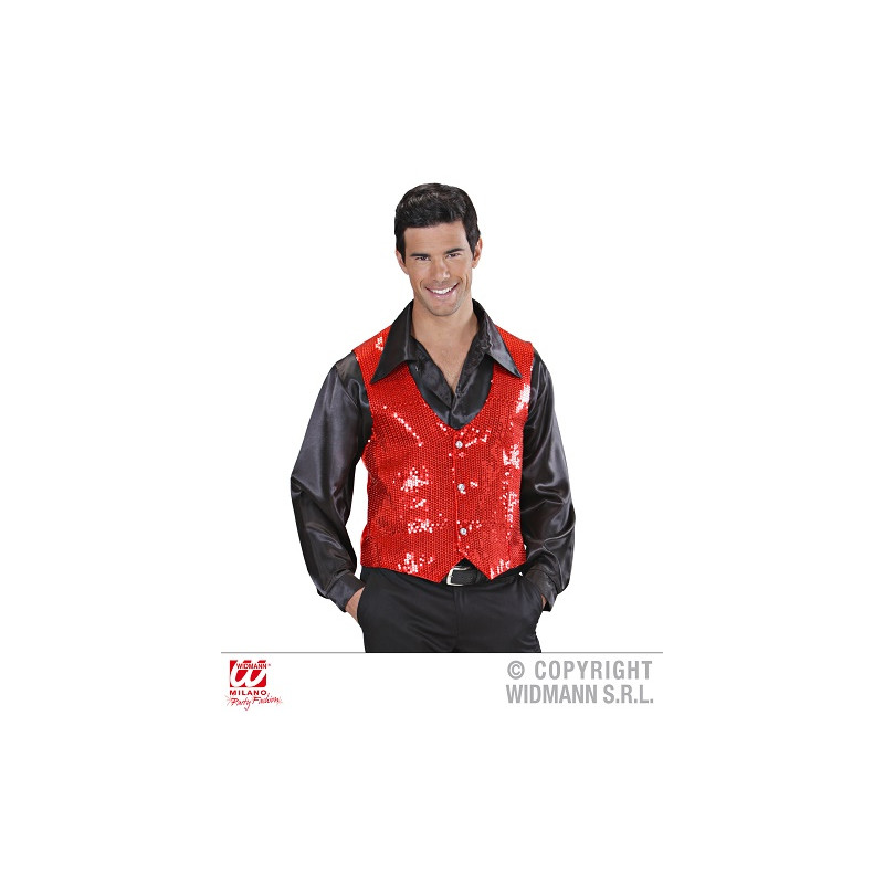 Gilet ROSSO Uomo in Pajlettes - Tg L 52/54