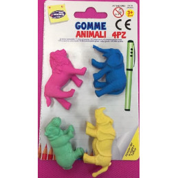 Gomma Animali 4 cm (cf. 4 pz)