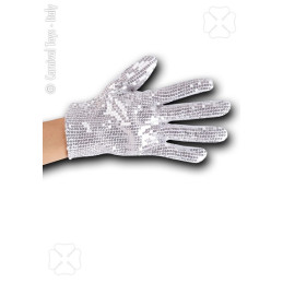 Guanti Argento Pajlettes Corti